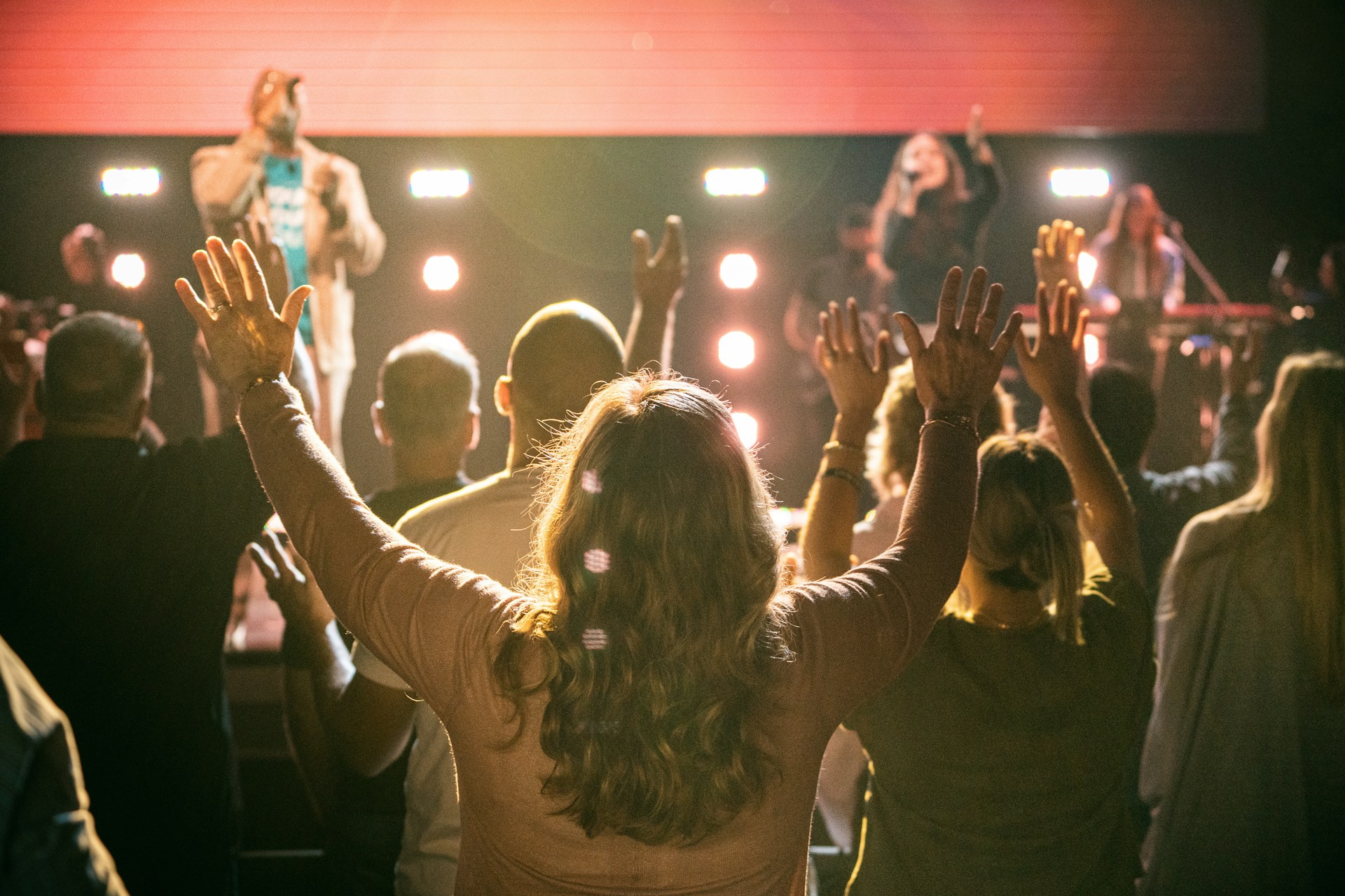 A congregation gathered in worship
